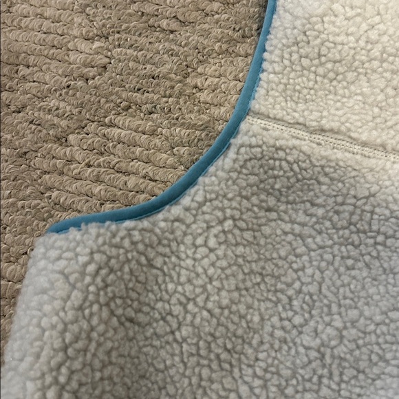 Patagonia Cream and Blue Fleece Vest - Picture 4 of 12